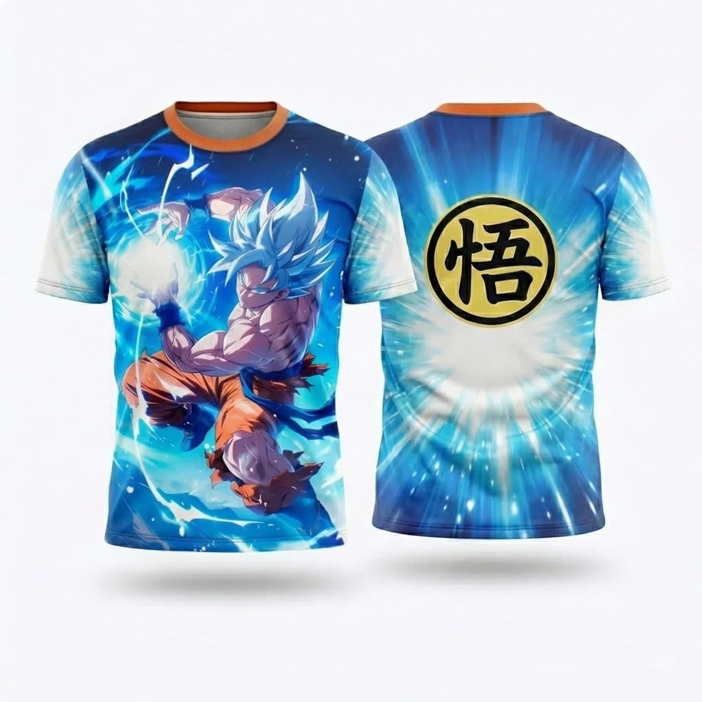 Summer 2026 Dragon Ball Wukong "Super Race Flame" Theme 3D Printing Breathable Quick Drying T-shirt Adult Parent-child Top