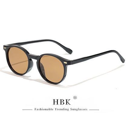 HBK Fashion polarizované sluneční brýle pro muže, kulatý rám TR90, módní sluneční brýle pro ženy, na řízení, sportovní, UV400, Lunette De Soleil Homme