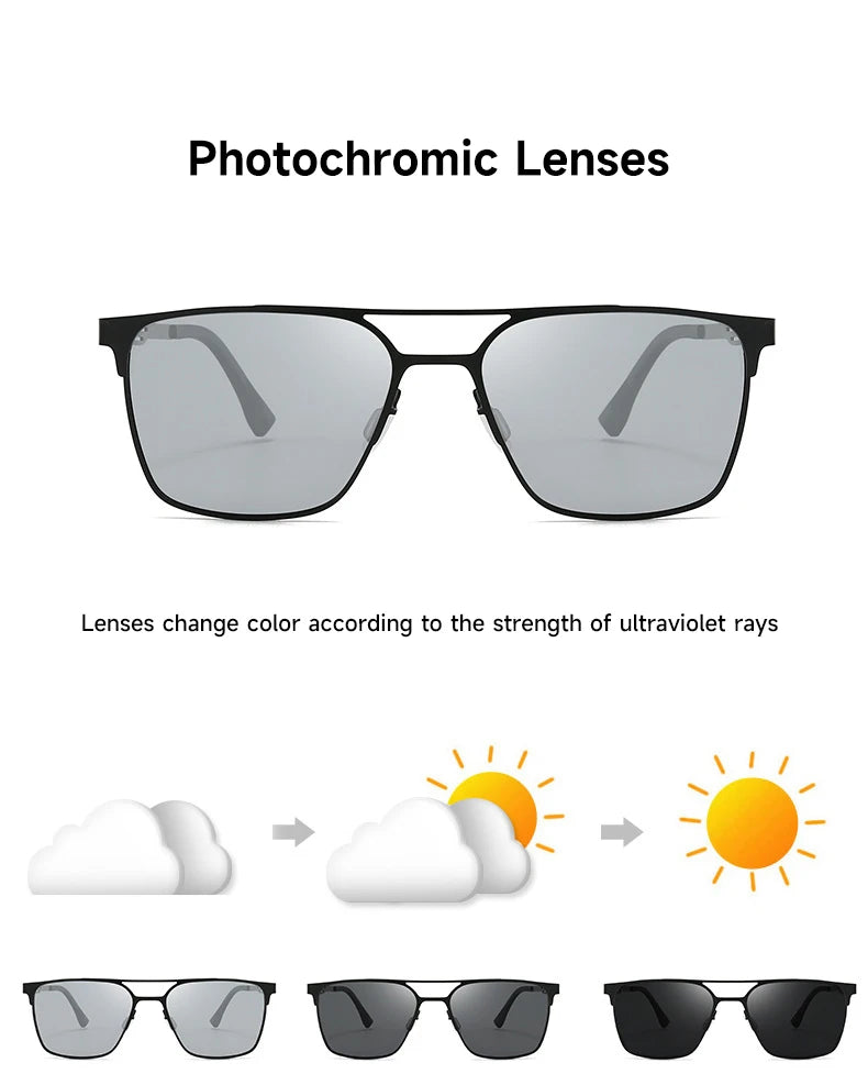 Fotochromatické polarizované sluneční brýle pro muže, UV400, sluneční brýle pro outdoorové aktivity, řízení, rybaření a piloty