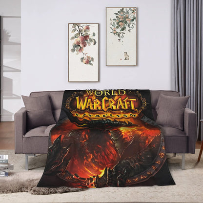 WOW World of Warcraft Arthas Retro Game Blanket  Soft Plush Bedding Throws For Home Decor Travel Flannel Bedspread Bed Cover