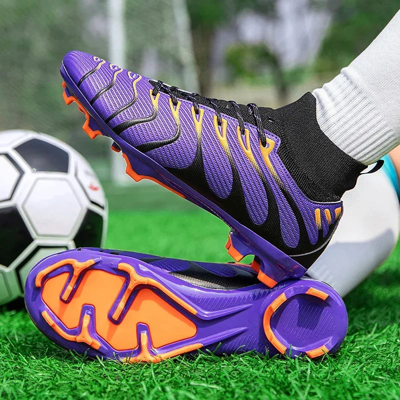 Men Match Football Boots Sport Training Long Spikes FG/TF Boys Cleats Outdoor Soccer Shoes Non Slip Indoor Futsal Comfortable