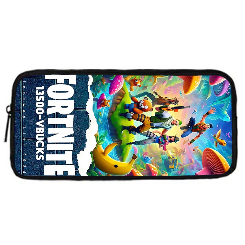 Mochila Escolar Infantil com Mala de Ombro e Estojos para Lápis, Malas Escolares com Design Hot Game-F-FortniteS para Rapazes e Raparigas, Melhor Presente