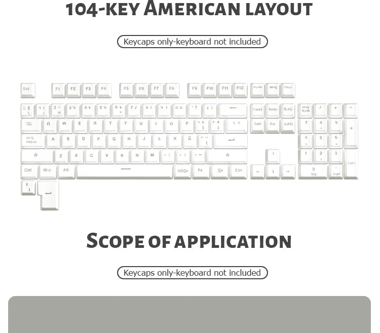 104 Keys Korean French Russian Spanish German Backlit Keycaps For Mx Switch Mechanical Keyboard OEM Profile ABS Key Caps DIY