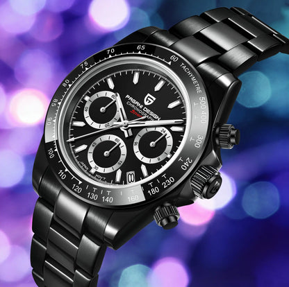 PAGANI DESIGN Men Exquisite Quartz Watch Luxury Choice VK63 Sapphire Mirror Stainless Steel Calendar Small Three-Pin Chronograph