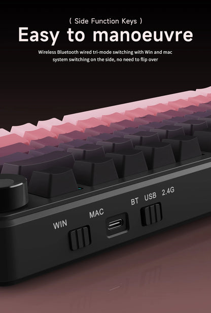 AJAZZ AK820 MAX PLUS Tri-mode TFT Screen Gaming Keyboard 8000mAH dual system hot swap FR4/PC Plate Volume Knob