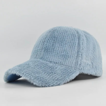Autumn Winter Baseball Cap Women Artificial Lamb Wool Hats Keep Warm Cap Plush Baseball Caps Spring Baseball Cap Solid Sunshade