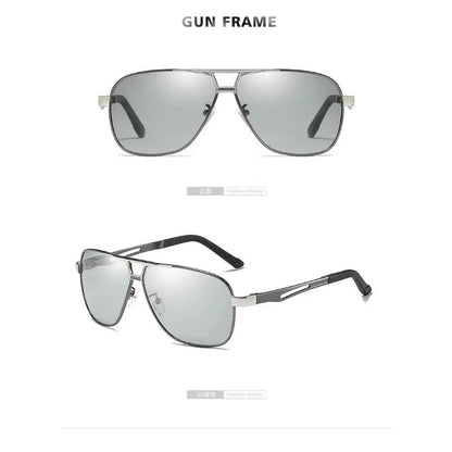 Huippulaatuiset alumiini-magnesium-neliönmuotoiset polarisoidut fotokromaattiset aurinkolasit miehille – sotilas-, turva- ja ajolasit Oculos De Sol Masculino
