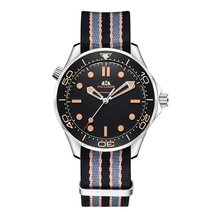 Automatic Mens Watch Mechanical Self Wind Movement Net Stainless Steel Nylon Strap Luxury Fashion Watches