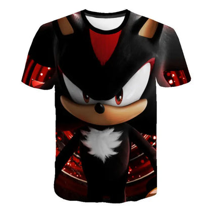 Men T Shirt Women Tee Boys Girls Top Adults Children Parent Child quick dry kid Tshirts Sonic The Hedgehog Anime Cartoon Print