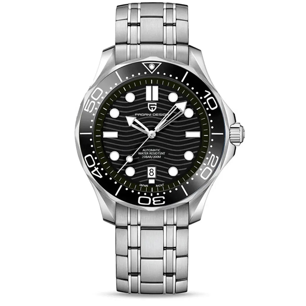 PAGANI DESIGN 2026 New V2 Waves 200M Diving Men's Watches Fashion Luxury Automatic Watch Men AR Sapphire crystal Wrist watch Men