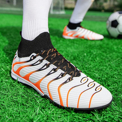 Men Soccer Shoes Sport FG/TF Outdoor Football Boots Training Boys Match Non Slip Long Spikes Cleats Indoor Futsal Comfortable
