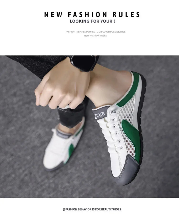 Sapatilhas desportivas casuais slip-on com atacadores para homem, em malha respirável, unissexo, para primavera e outono, corte baixo, sola plana e calçar rápido e fácil