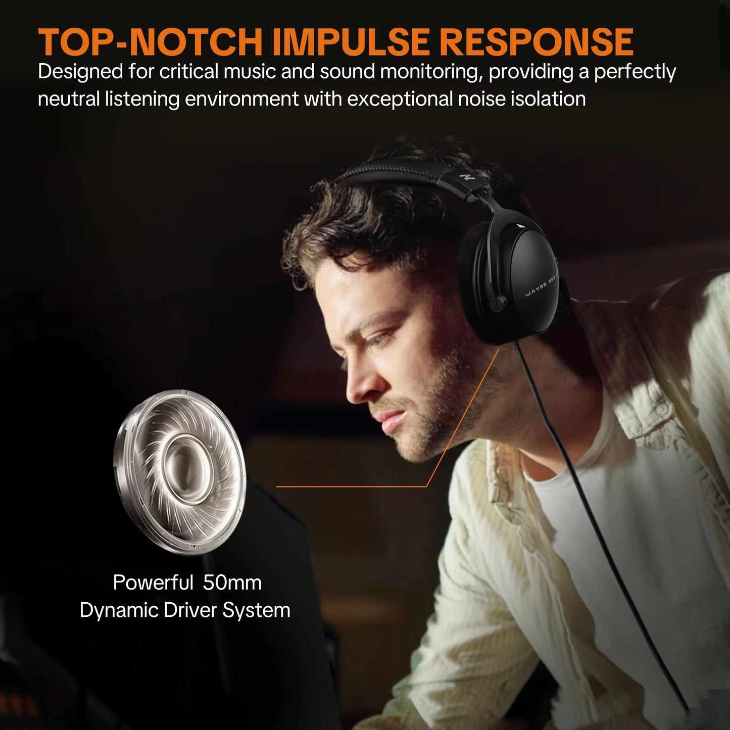 Cuffie cablate over-ear Talomen TOP W550X con driver da 50mm, bassi profondi, cavo rimovibile e microfono integrato – Headset per gaming, DJ, studio e ufficio
