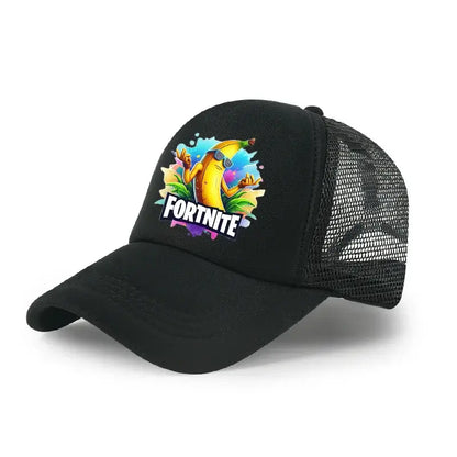 Șapcă de baseball Fortnite cu imprimeu de joc în stil desen animat, pălărie de vară pentru copii din plasă respirabilă, șapcă reglabilă cu cozoroc, cadou de ziua de naștere pentru copii