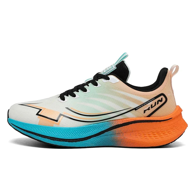 Chaussures de course à amorti pour homme avec plaque en carbone ; baskets légères de marathon pour femme, pour le jogging, l'entraînement, le fitness et l'exercice physique