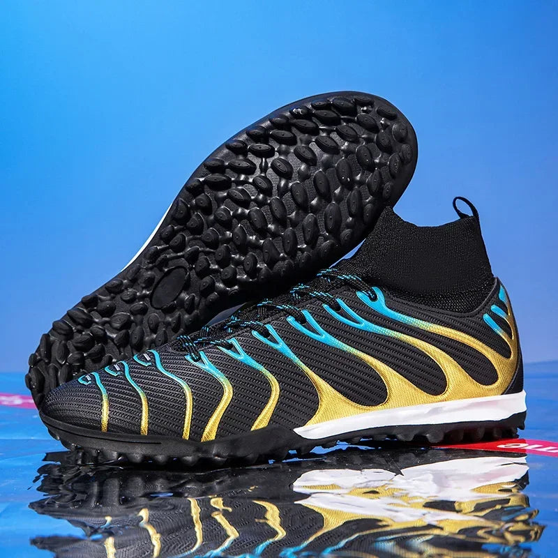 Men Soccer Shoes Sport FG/TF Outdoor Football Boots Training Boys Match Non Slip Long Spikes Cleats Indoor Futsal Comfortable