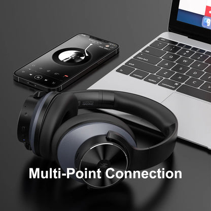 Oneodio A10 Bluetooth 5.4 Headphones Hybrid Active Noise Cancelling With Hi-Res Audio Over Ear Wireless Headset ANC With 5-Mic
