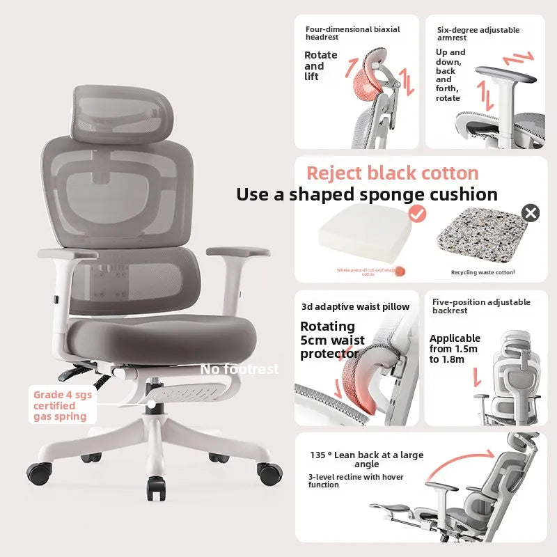Ergonomic Office Chair with Lumbar Support, Adjustable Height Gaming Chair, Comfortable Computer Chair with Swivel Recliner Design for Home & Office