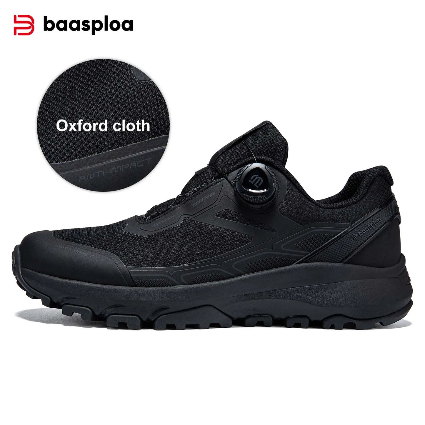 Baasploa Men Hiking Shoes Outdoor Climbing Mesh Breathable Travel Walking Shoes Male Non-Slip Wear Resistant Comfortable Sneaker