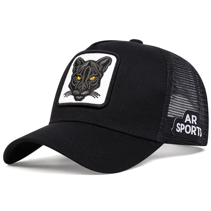 Fashion Cat Embroidery Baseball Cap Summer Breathable Mesh Caps adjustable Hip Hop Trucker Hats Men Women Outdoor sun Hats