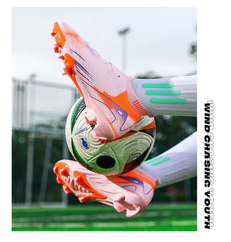 Professional Men's Outdoor FG Bottomed Football Shoes Adult Durable Comfortable Training Shoes Teenagers Non Slip Soccer Shoes