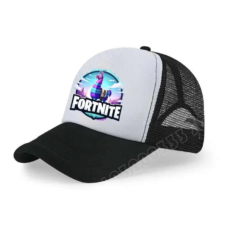 Șapcă de baseball Fortnite cu imprimeu de joc în stil desen animat, pălărie de vară pentru copii din plasă respirabilă, șapcă reglabilă cu cozoroc, cadou de ziua de naștere pentru copii