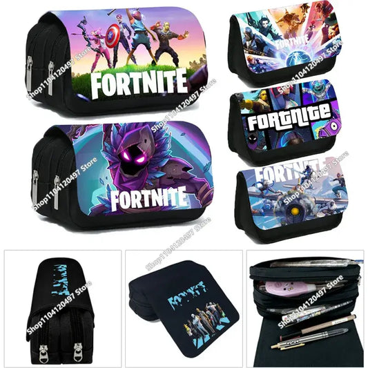 Victory Royale Student Boys Girls Fortnited Capacity Stationery PencilCase Peely Llama Hero Children's Pen Box Kids Teen Bags