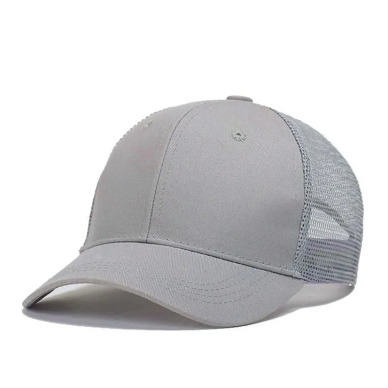Baseballkasket til mænd og kvinder, sommer, udendørs, camouflage, solhat, åndbar mesh-kasket, ensfarvet, snapback, casquette, benfarvet, til mænd