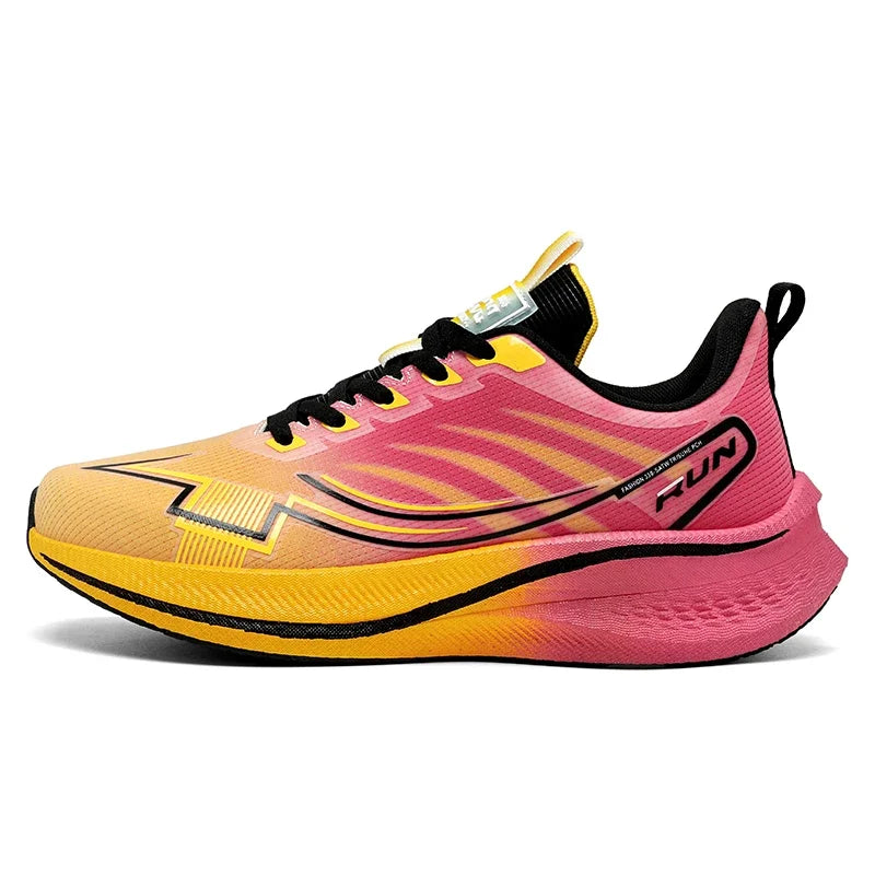 Chaussures de course à amorti pour homme avec plaque en carbone ; baskets légères de marathon pour femme, pour le jogging, l'entraînement, le fitness et l'exercice physique
