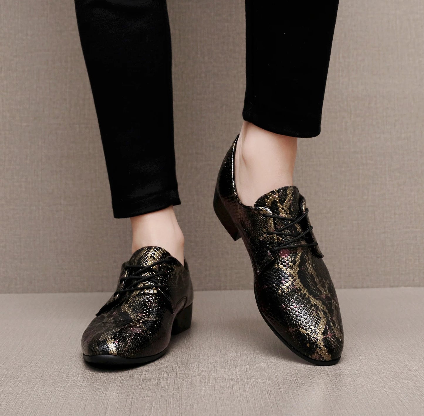 PU Leather Men's Oxford Shoes Street Style Casual Shoes Lightweight Sneakers Outdoor Male Walking Shoes Formal Dress Footwear