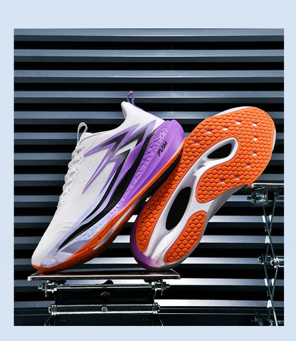 Chaussures de course pour hommes, spécialité marathon ; chaussures de sport légères pour hommes avec semelle en carbone ; baskets de sport confortables et antidérapantes pour femmes