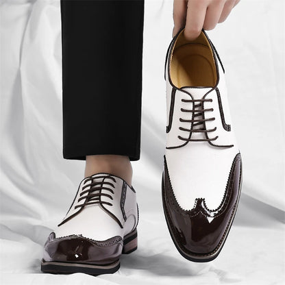 Scarpe Oxford da uomo in similpelle - Scarpe casual-formali - Scarpe da uomo per completo da lavoro - Scarpe Derby di nuova concezione - Scarpe da passeggio