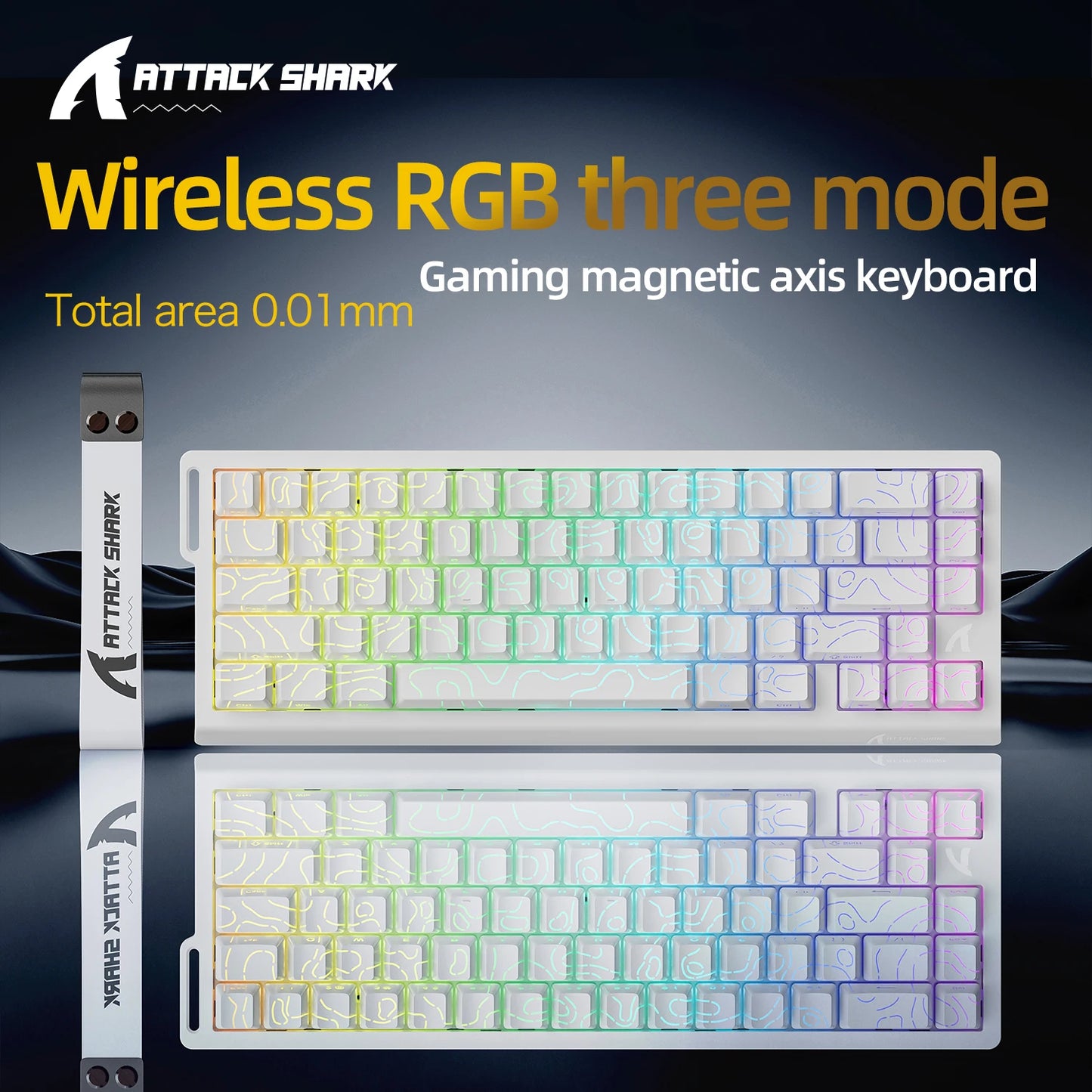 X68HE ATTACK SHARK Magnetic Gaming Keyboard Mechanical Wired for Pro Gaming 0.01mm Rapid Trigger 8000Hz SOCD/Rs 0.125ms 128K Rate