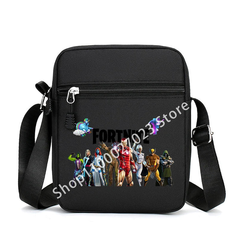 Fortnites Adult Man Cartoon Shoulder Bag Men Anime Crossbody Bags Canvas Square Women Fashion Travel Sport Cute Birthday Gifts