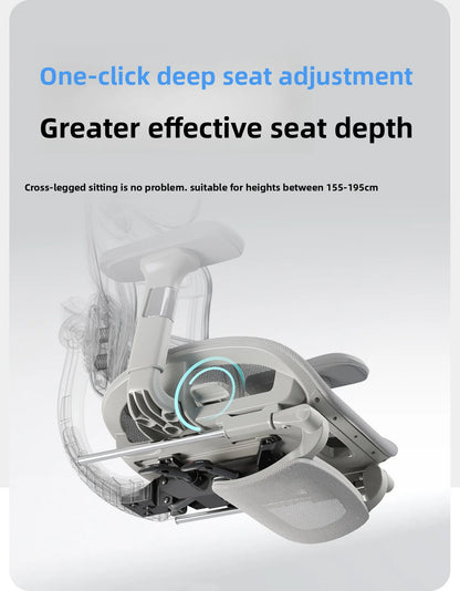 Stable Ergonomic Office Chair with Lumbar Support, Adjustable Height Computer Chair, Gaming Chair with Waist Protection, Swivel Desk Chair