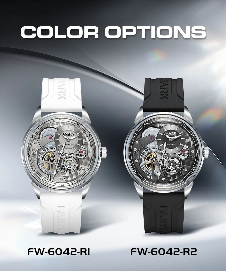 MARK FAIRWHALE Men’s Luxury Automatic Mechanical Watch  46mm Stainless Steel Business Wristwatch