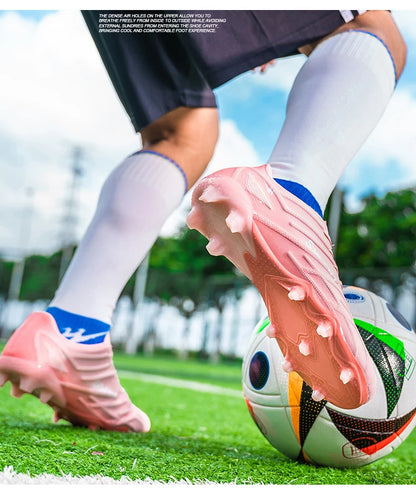 Chaussures de football Double Star Adult Youth AG : crampons antidérapants et résistants pour gazon artificiel et naturel, pour l'entraînement et les matchs, hommes et femmes