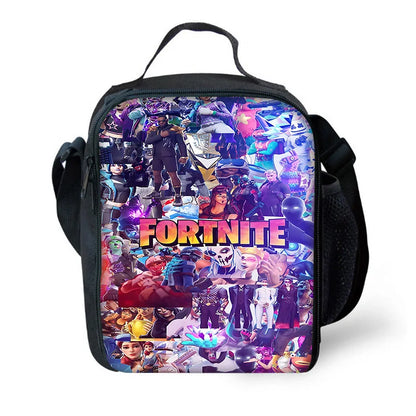 Isolierte Kinder-Lunchtasche mit großem Fassungsvermögen für Jungen, Mädchen und Schüler – Hot Game Outdoor-Picknick, wiederverwendbare Thermo-Kühltasche, Lunchbox F-FortniteS