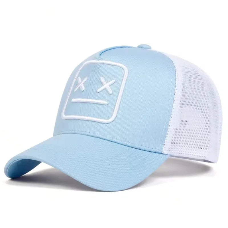 Unisex XX Haftowane czapki z daszkiem typu baseballowego z siateczką, regulowane czapki codzienne, wiosenne i letnie czapki chroniące przed słońcem na świeżym powietrzu