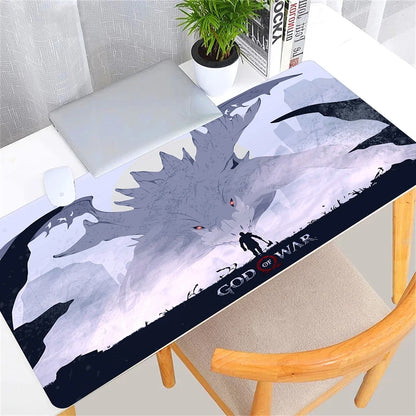 Large Game God of War Mousepad XL Desktop Natural  Rubber Desk Mat Kawaii Gaming Accessories Students Writing Pad Desk Mat 80x30