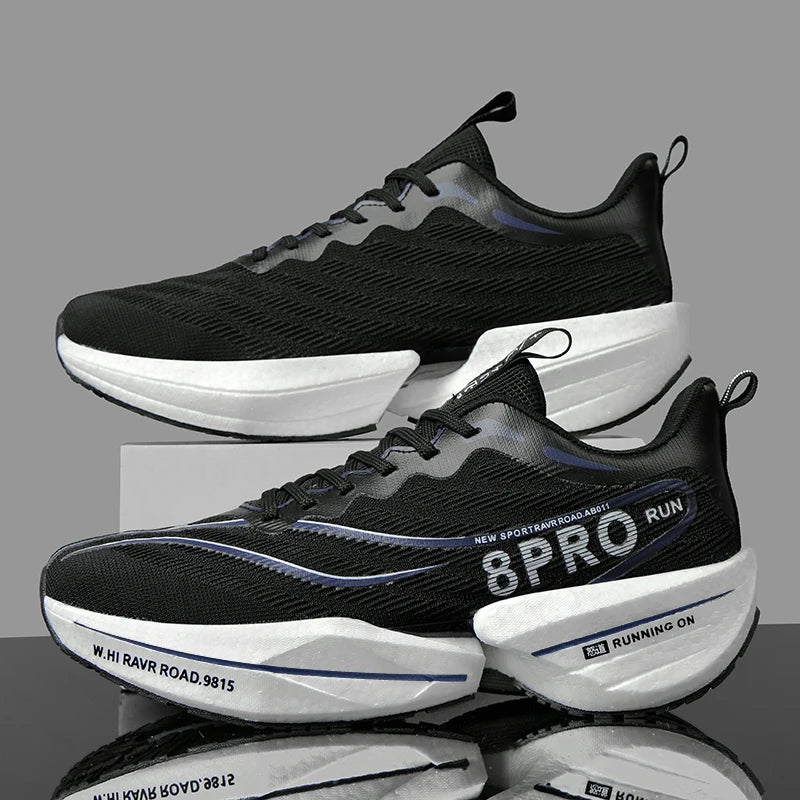 Herr-sneakers med kolplatta, utomhus-sportskor i mesh med mjuk sula, löparskor, lätta, halksäkra, vardagsskor för par, tennisskor