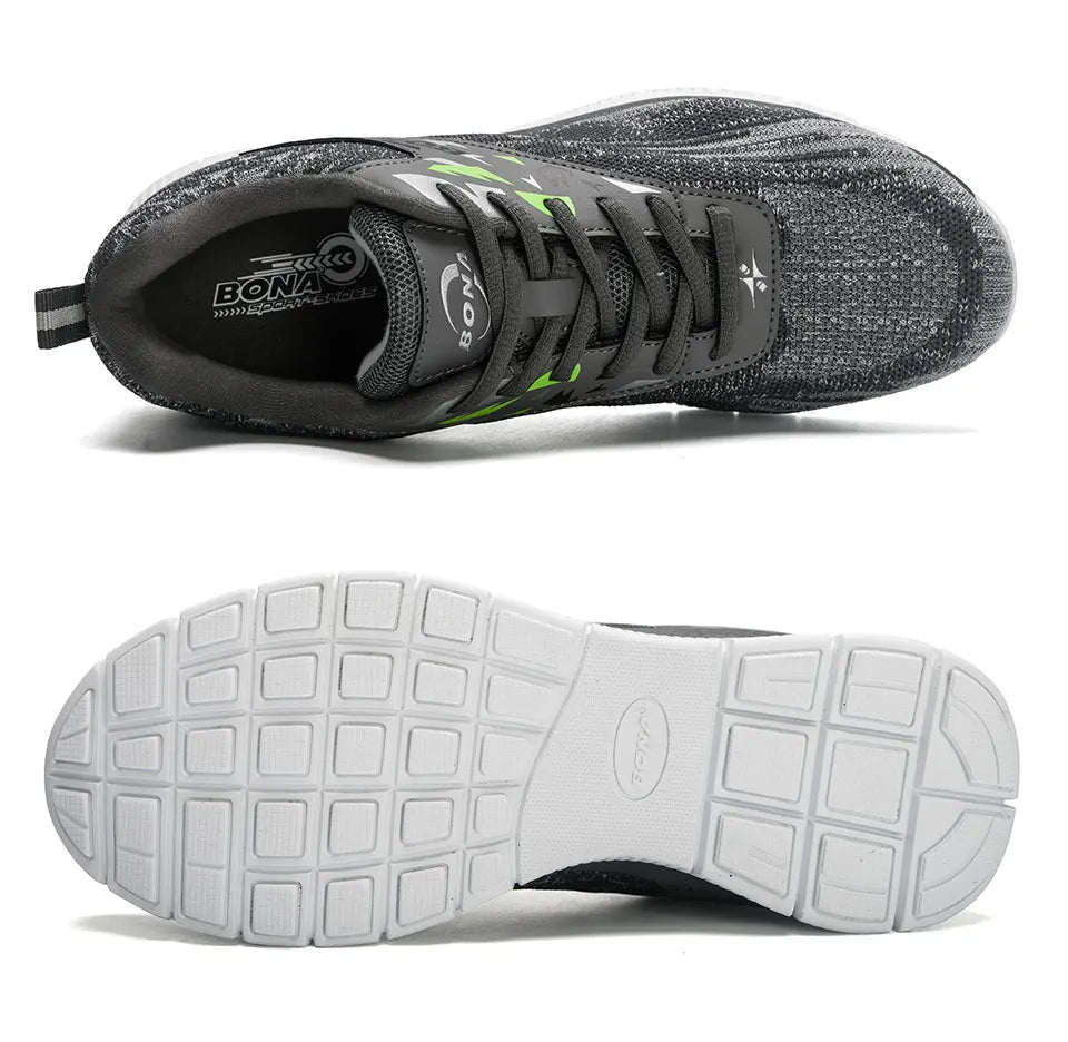 BONA 2023 New Designers Soft Running Shoes Lightweight Breathable Sneakers Man Jogging Walking Athletic Training Shoe Mansculino
