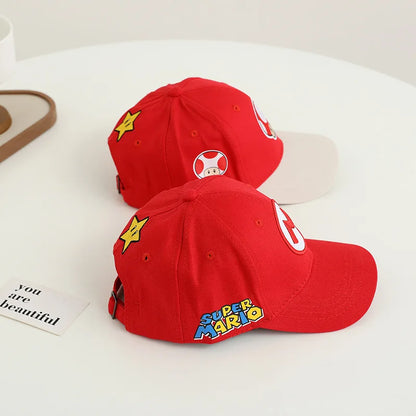 Yoshi Bowser Luigi Super Mushroomi Duckbill Cap Baseball Cap Cartoon Patterned Mesh Cap Summer-appropriate hats for kids Trendy