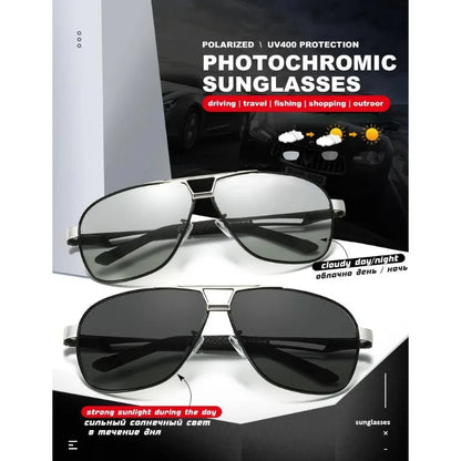 Huippulaatuiset alumiini-magnesium-neliönmuotoiset polarisoidut fotokromaattiset aurinkolasit miehille – sotilas-, turva- ja ajolasit Oculos De Sol Masculino