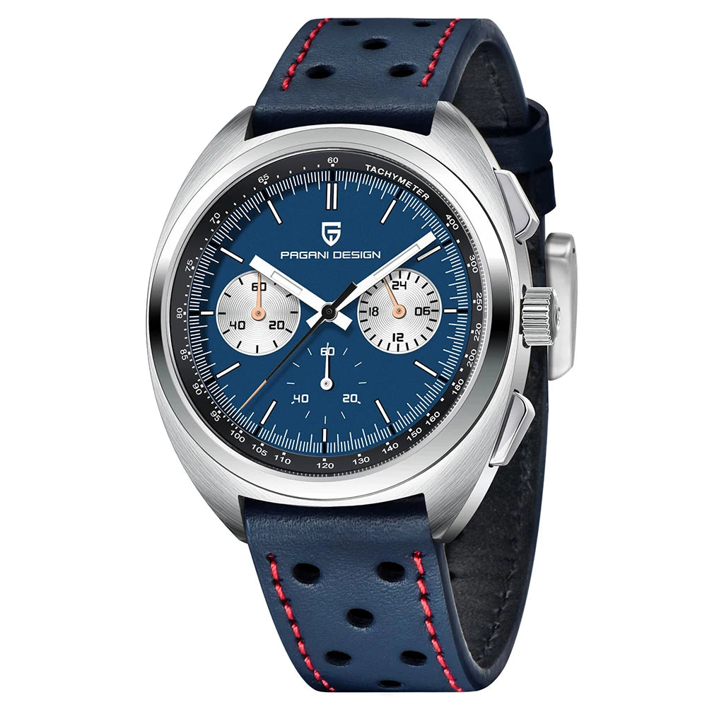 PAGANI DESIGN 2026 Retro Luxury Men's Quartz Watches Sports Chronograph VK63 Watch For Men AR Sapphire Waterproof Leather Clock