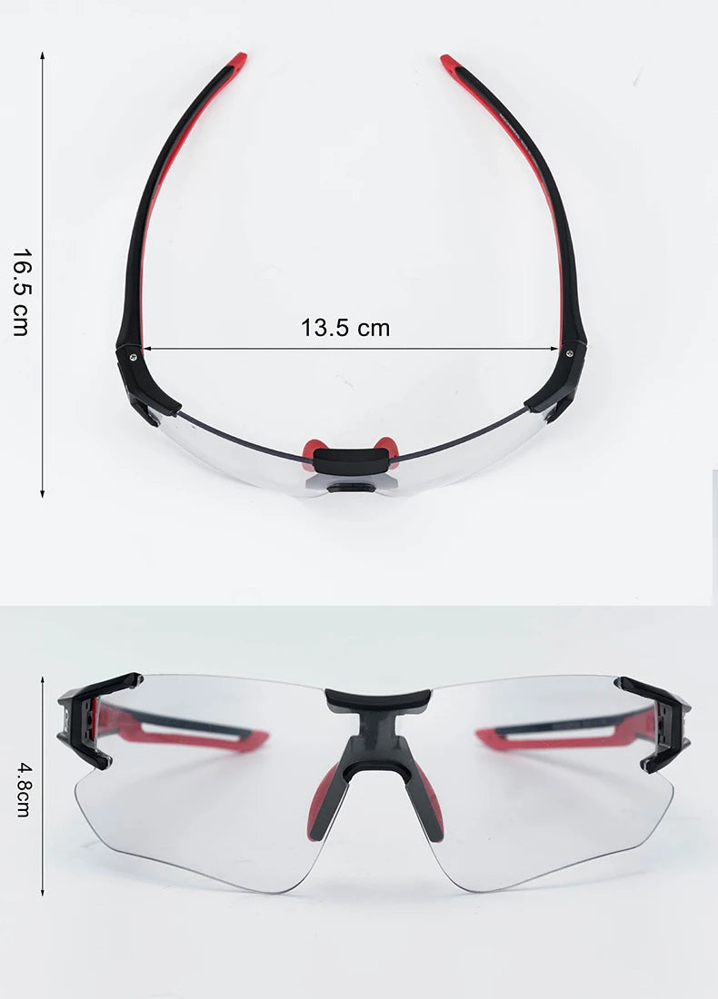 ROCKBROS Fotochromatické cyklistické brýle, sluneční brýle pro cyklistiku a outdoorové sporty, brýle s měnící se barvou skel, brýle pro MTB a silniční kola, cyklistické brýle