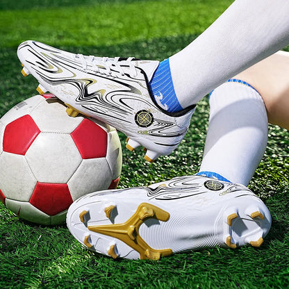 Chaussures de football pour hommes, chaussures de terrain professionnelles, crampons FG/TF pour entraînement sur gazon, chaussures de futsal, baskets de football antidérapantes, chaussures à crampons pour cheville, pointur