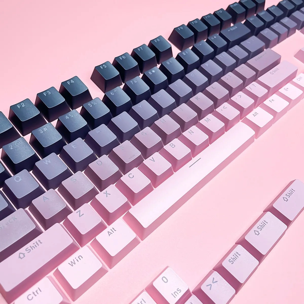 130 Keys Gradient Lucky Red RGB Backlit Shine Through Keycaps OEM Profile Double Shot PBT Keycaps for MX Switches Gamer Keyboard