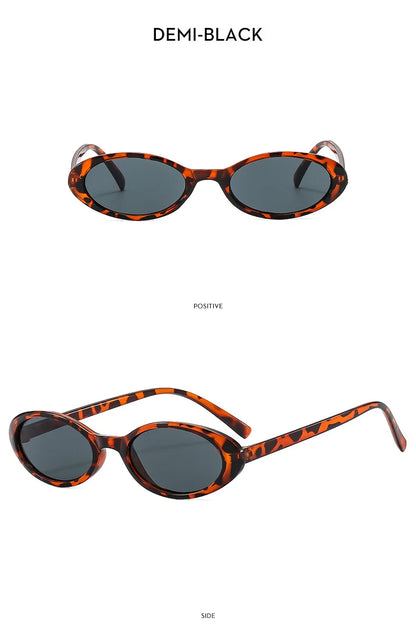 Malé oválné sluneční brýle pro ženy a muže, trendy, vintage, hip hop, kočičí oči, dámské, leopardí, černé, punkové, UV400, Oculos