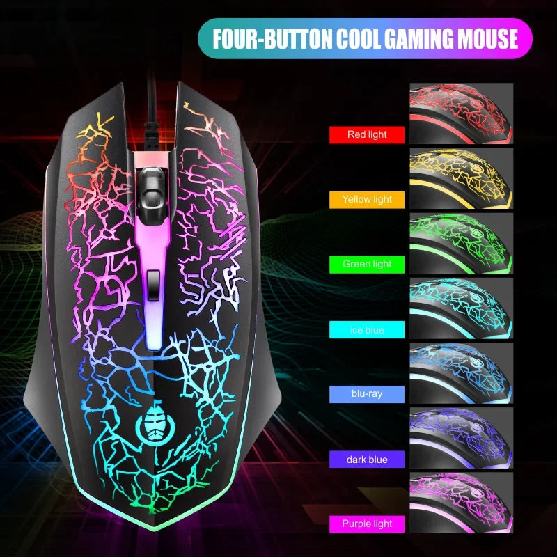 Kabelgebundenes Gaming-Tastatur-und-Maus-Set für Desktop-PCs mit mechanischem Tippgefühl und LED-Hintergrundbeleuchtung